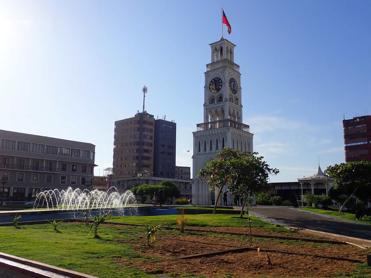 La Plaza de Armas, o simplemente la plaza Arturo Prat, está en el centro histórico de la ciudad. Tiene varias edificaciones catalogadas como monumentos históricos como la Torre del Reloj y el Teatro Municipal. Las Plazas de Armas de Iquique y Antofagasta son las únicas en Chile que tienen un gran reloj, producto de la influencia inglesa.