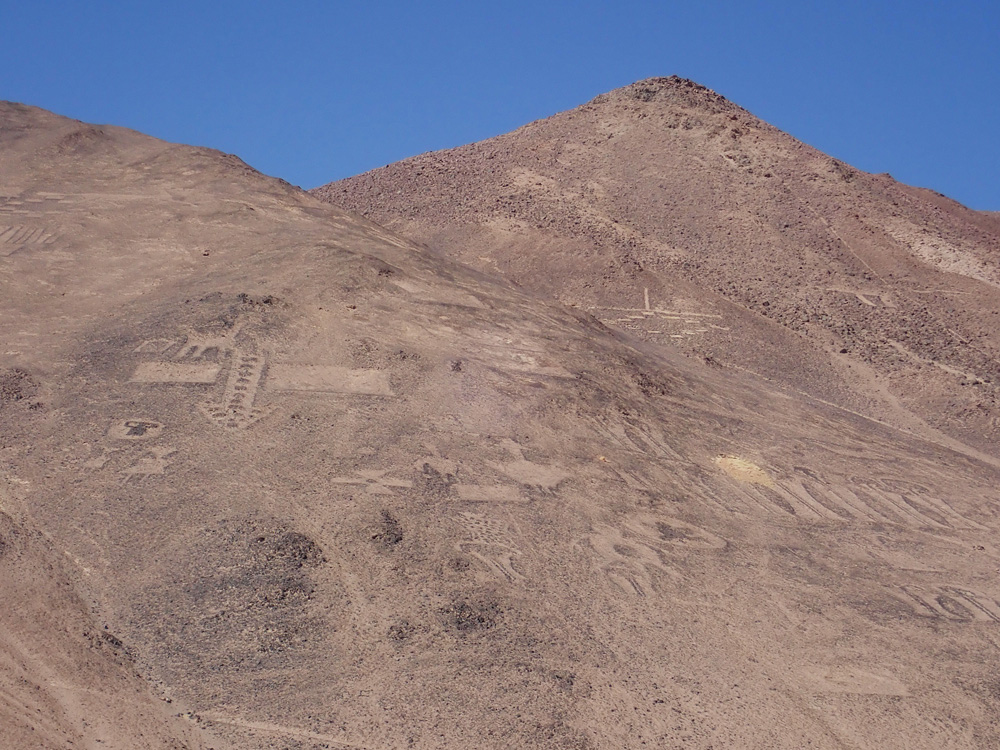 On the right, anthropomorphic figures.