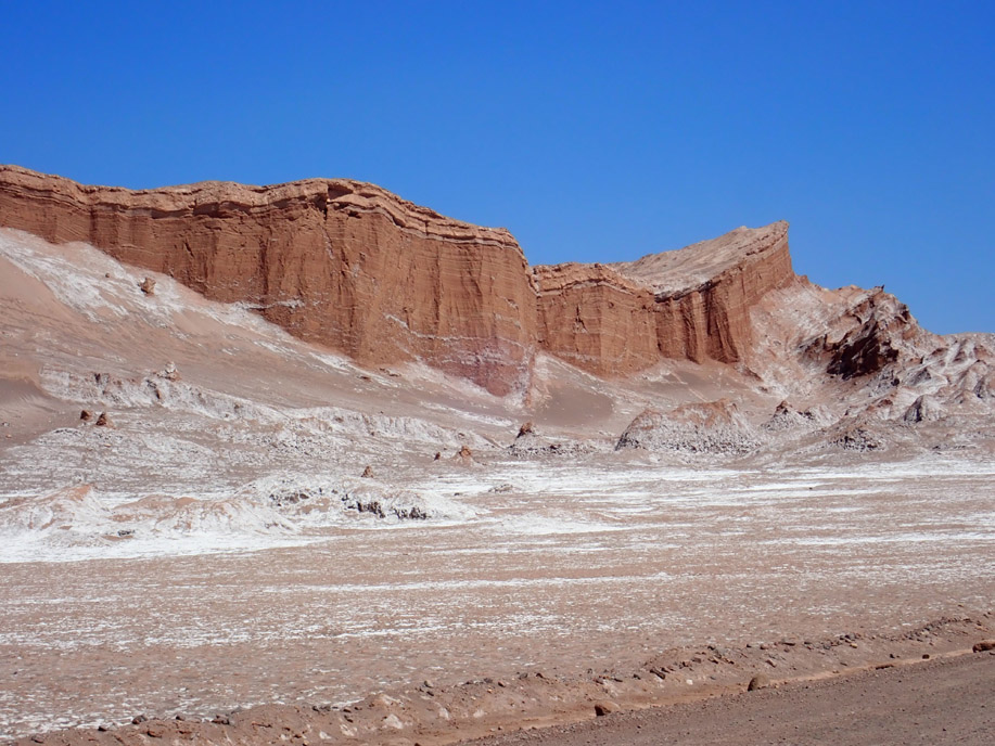 Valle de la Luna, facies salinas y clásticas de la Formación San Pedro.